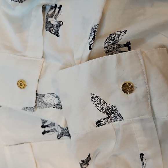 Vintage Jaclyn Smith Button Down Fox Shirt With Gold Button Details. Sz. XL - Picture 8 of 11